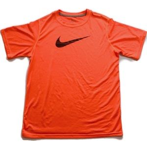 Nike Dri-Fit Swoosh Youth Orange Tee Shirt Sz XL
